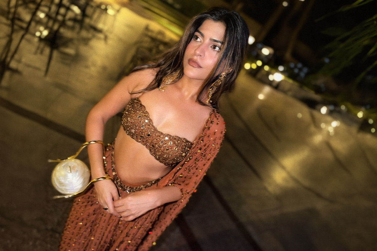 Kritika Khurana Brings The Drama In A Rust-Toned Sequinned Ensemble