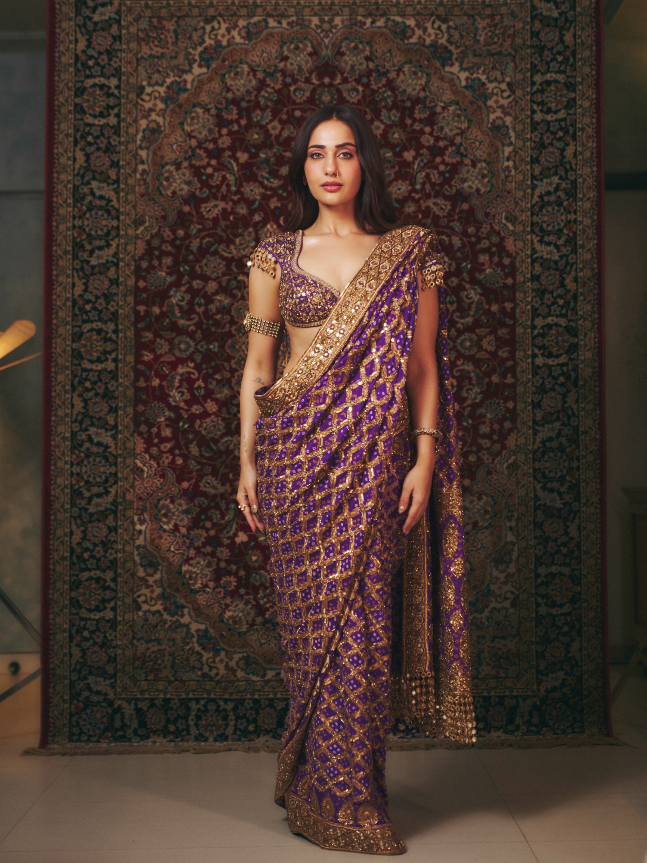 Kusha Kapila Stuns In A Regal Purple Saree