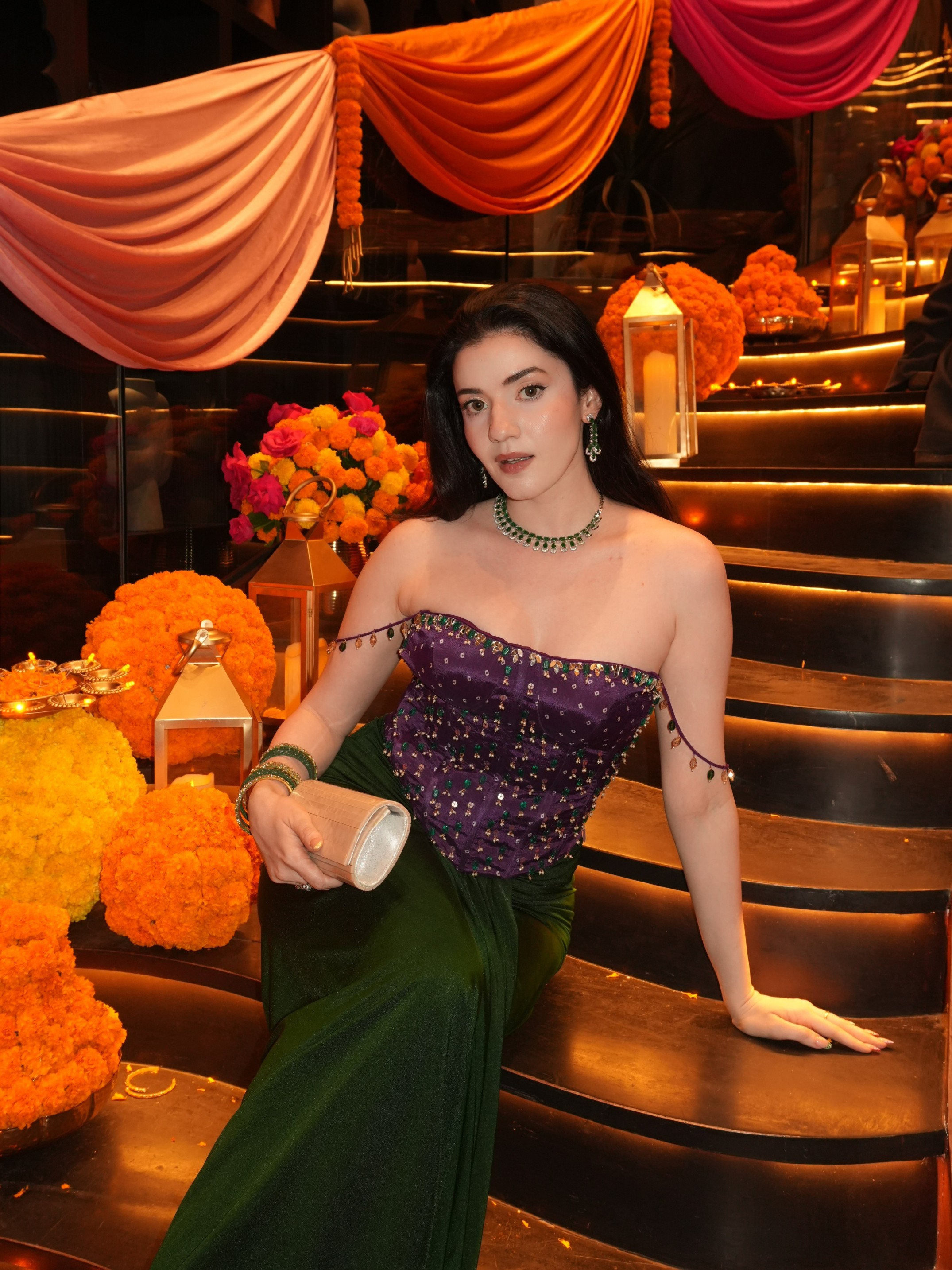 Aastha Shah Oozes Oomph In A Dazzling Off-Shoulder Corset And Skirt Set