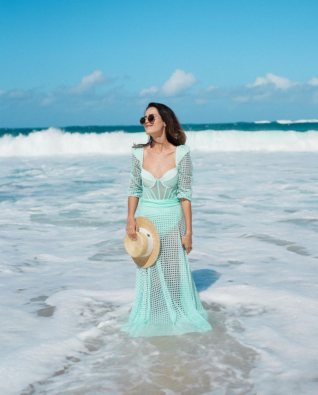 Sea Green Temptation: Aakriti Rana's Corset Beach Dress Redefines Seaside Elegance