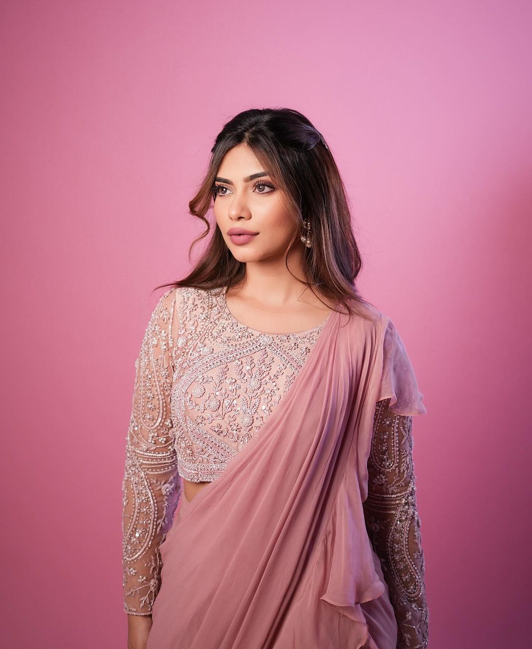 PHOTOS: Nagma Mirajkar Graces the Scene in a Pink Saree