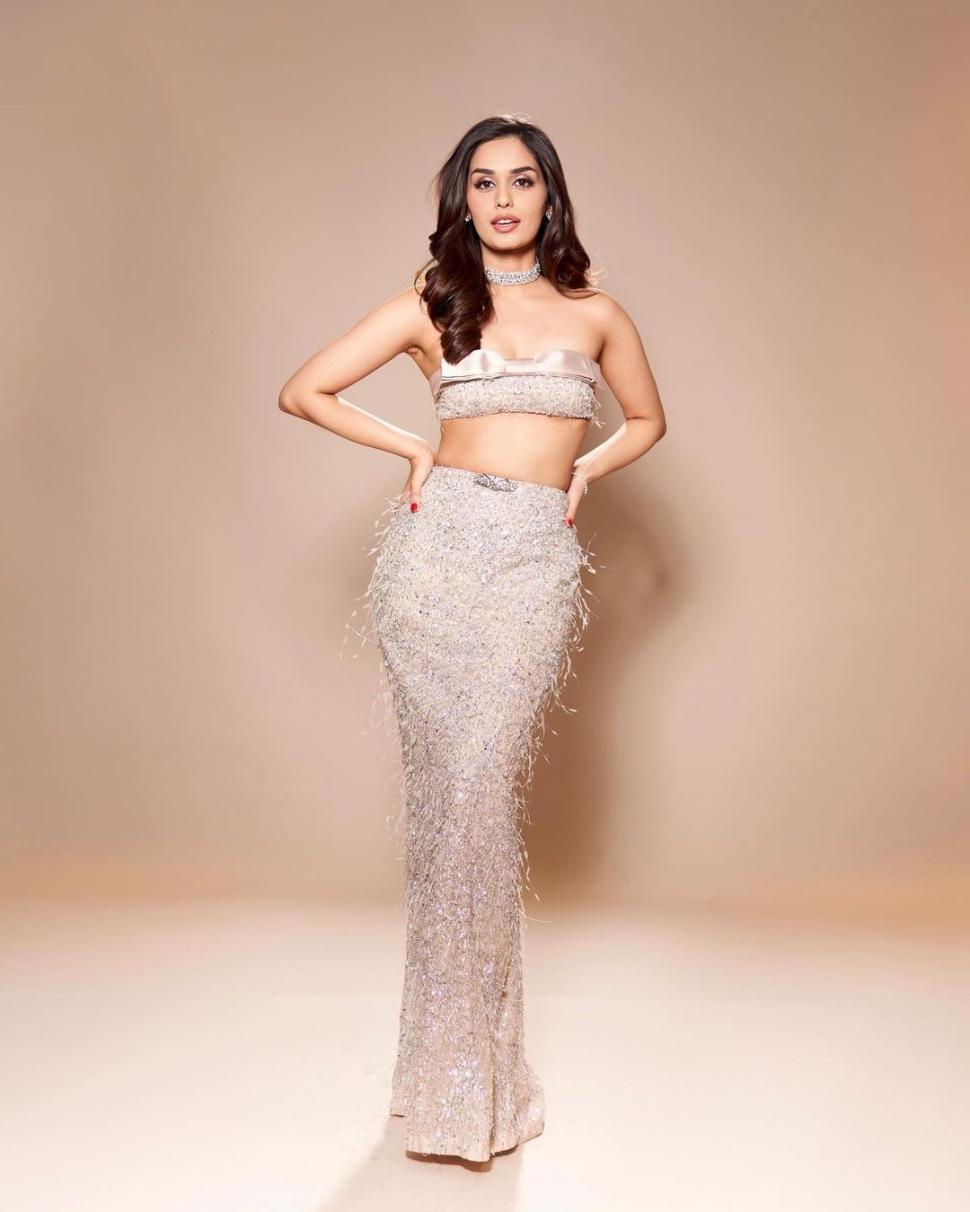 In Pics: Manushi Chhillar Unleashes Her Glam Game in Beige Gown