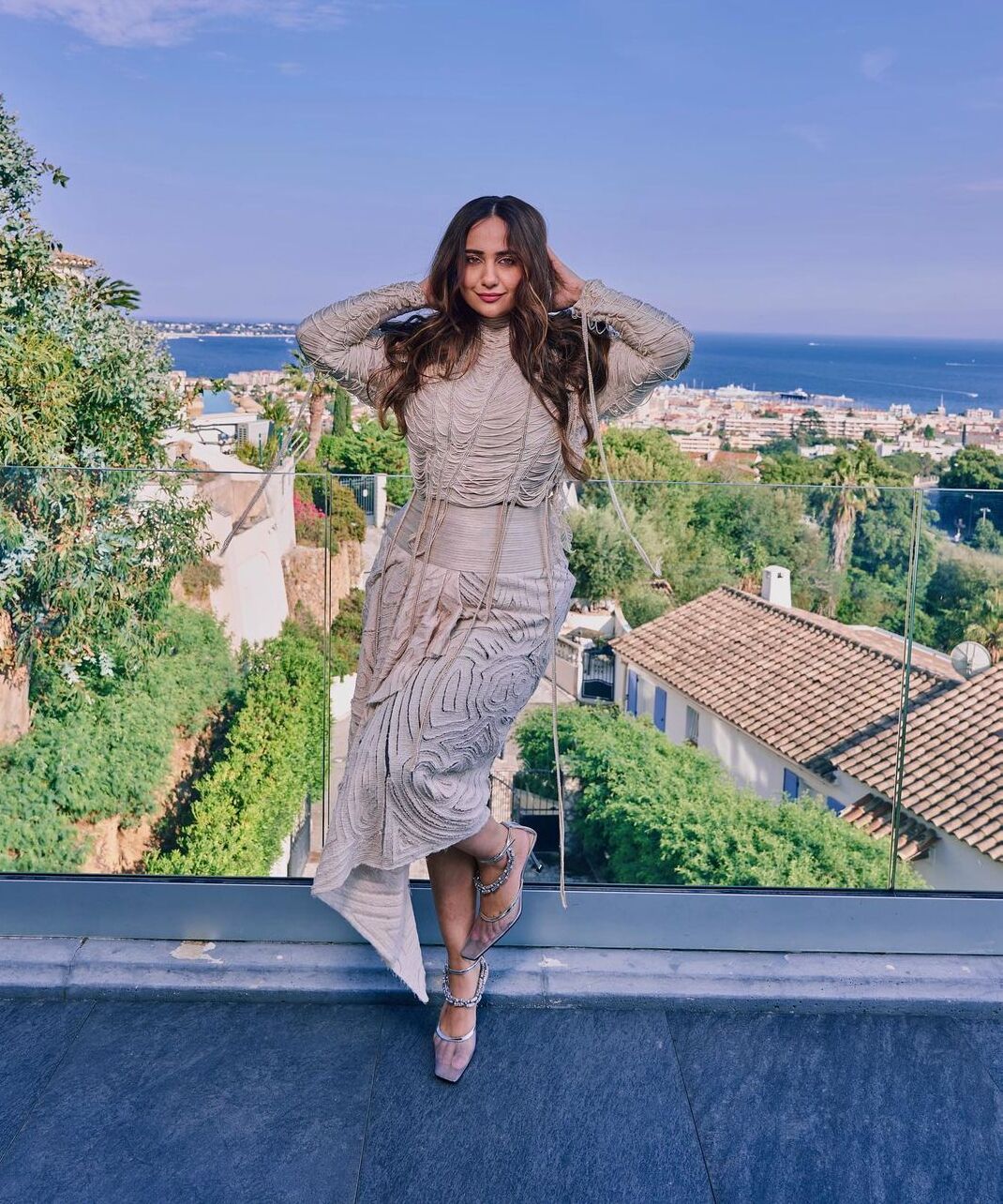 Kusha Kapila Shines in a Custom White Outfit, Embellished with Pearls