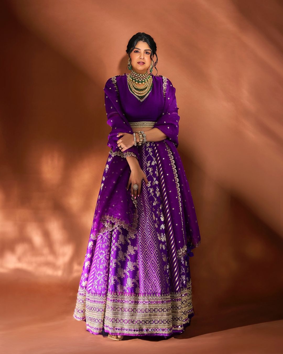 Anshula Kapoor Exudes Regal Vibes In a Purple Lehenga; See Pics