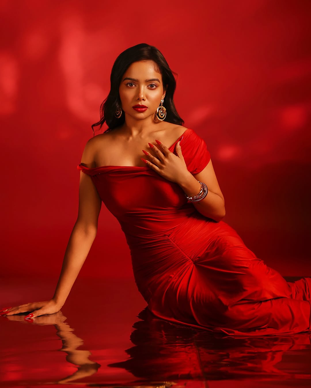 Manisha Rani Just Wore The Most Gorgeous Fiery Red Gown