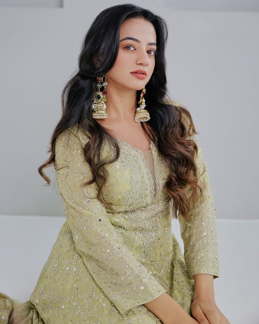 Helly Shah Slays in Mint Green Anarkali