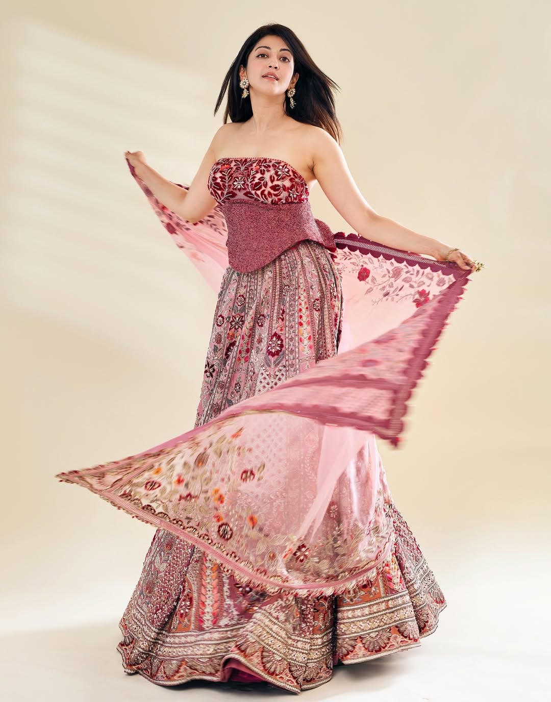 Pranita Subhash Stuns in a Beautifully Crafted Corset Lehenga