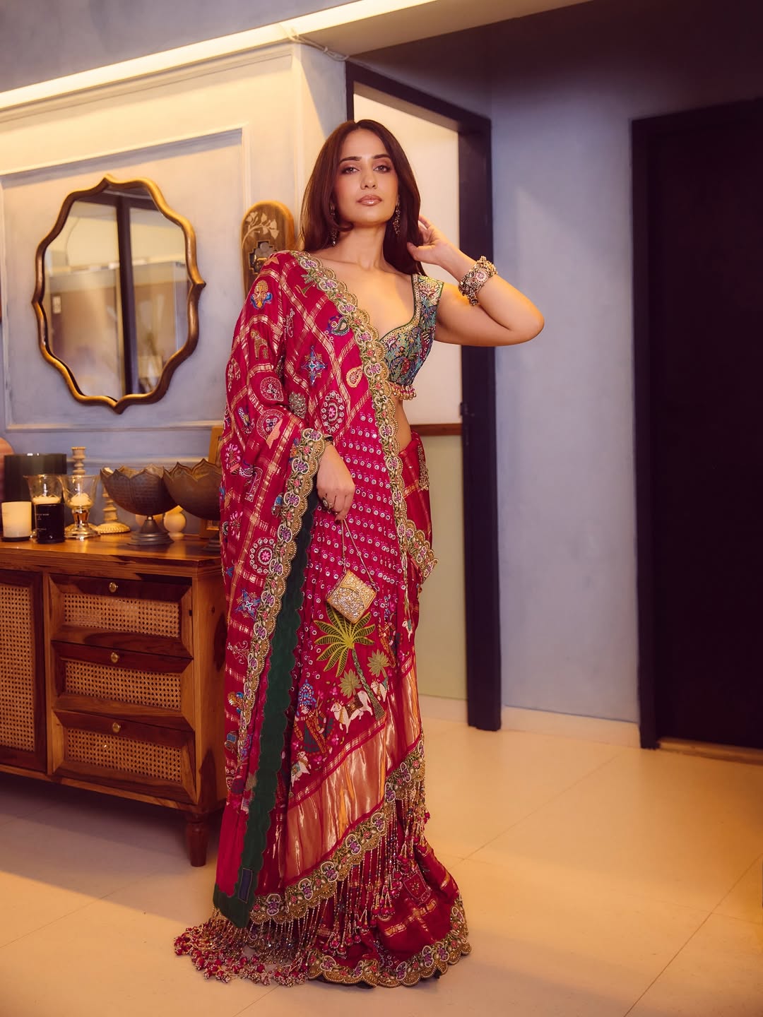 Kusha Kapila Serves Regal Glam in a Vibrant Pink Saree