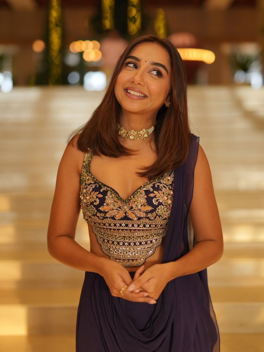 Prajakta Koli Slays in Royal Purple Ethnic Ensemble