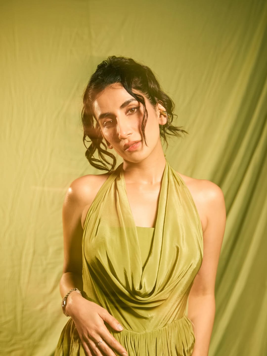 Parul Gulati Rocks a Breezy Olive Mini Dress