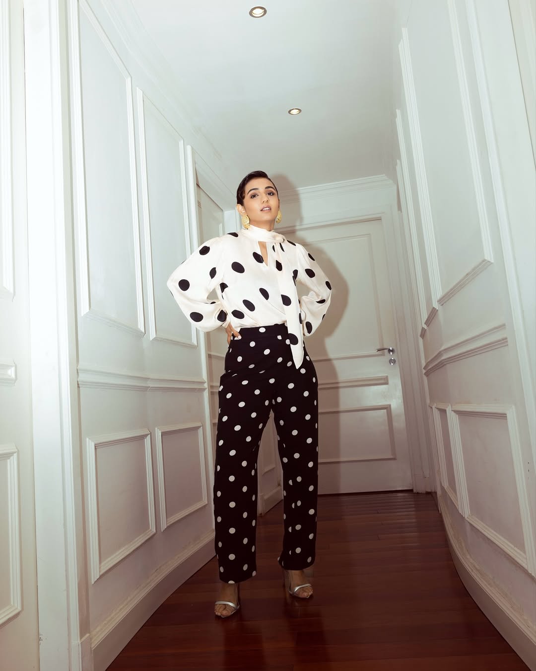 Masoom Minawala Mehta Stuns in Chic Polka-Dot Co-ord