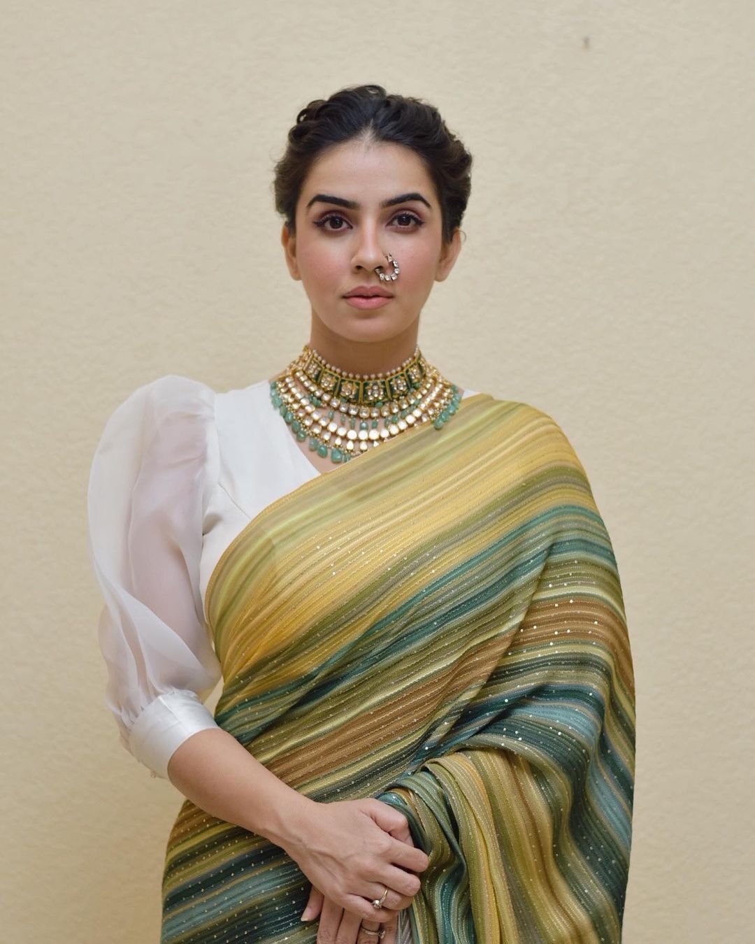 Shirin Sewani's Dazzles in Green Saree Look: A Majestic and Royal Affair