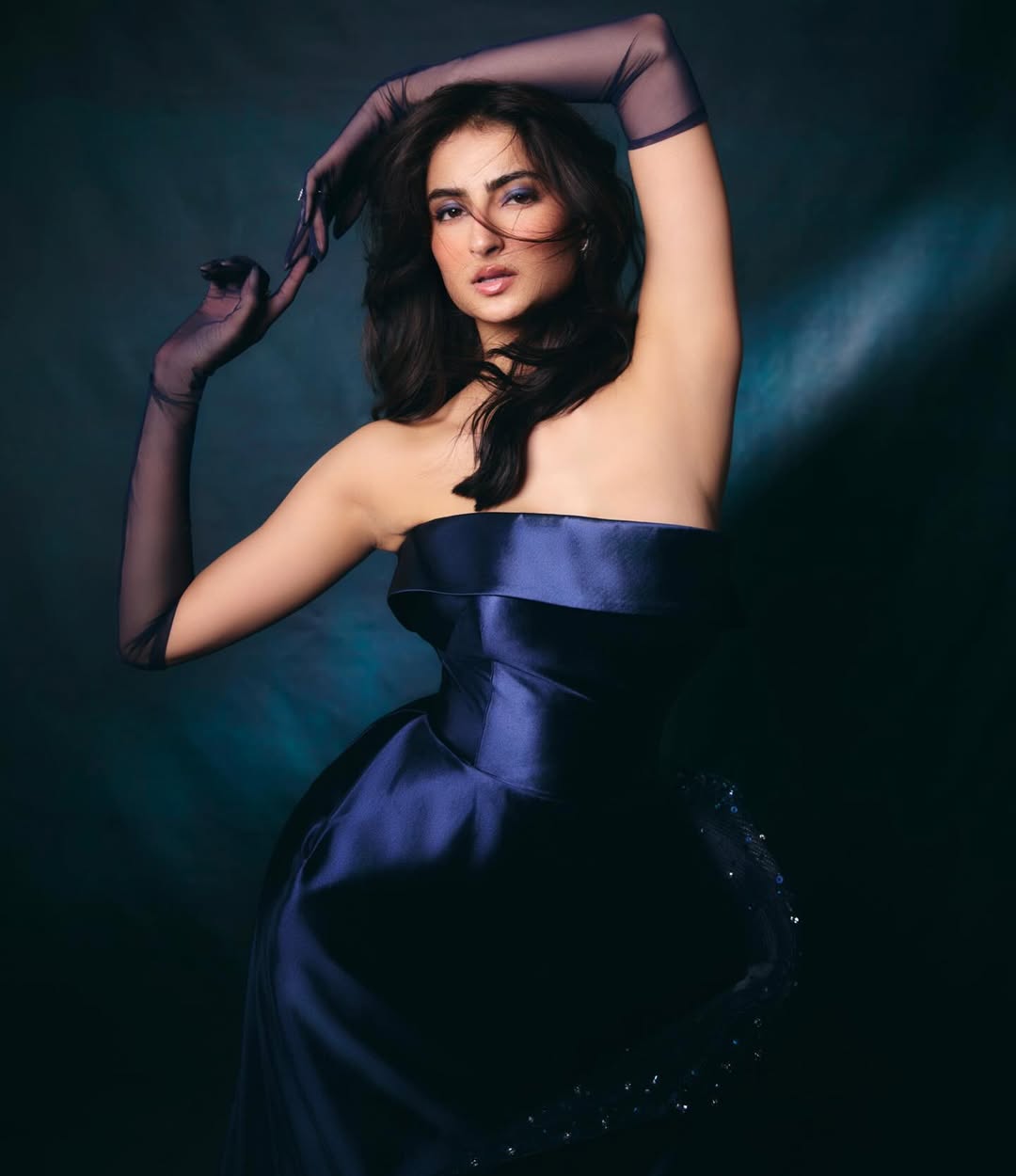 Palak Tiwari Royal Blue Glam Look