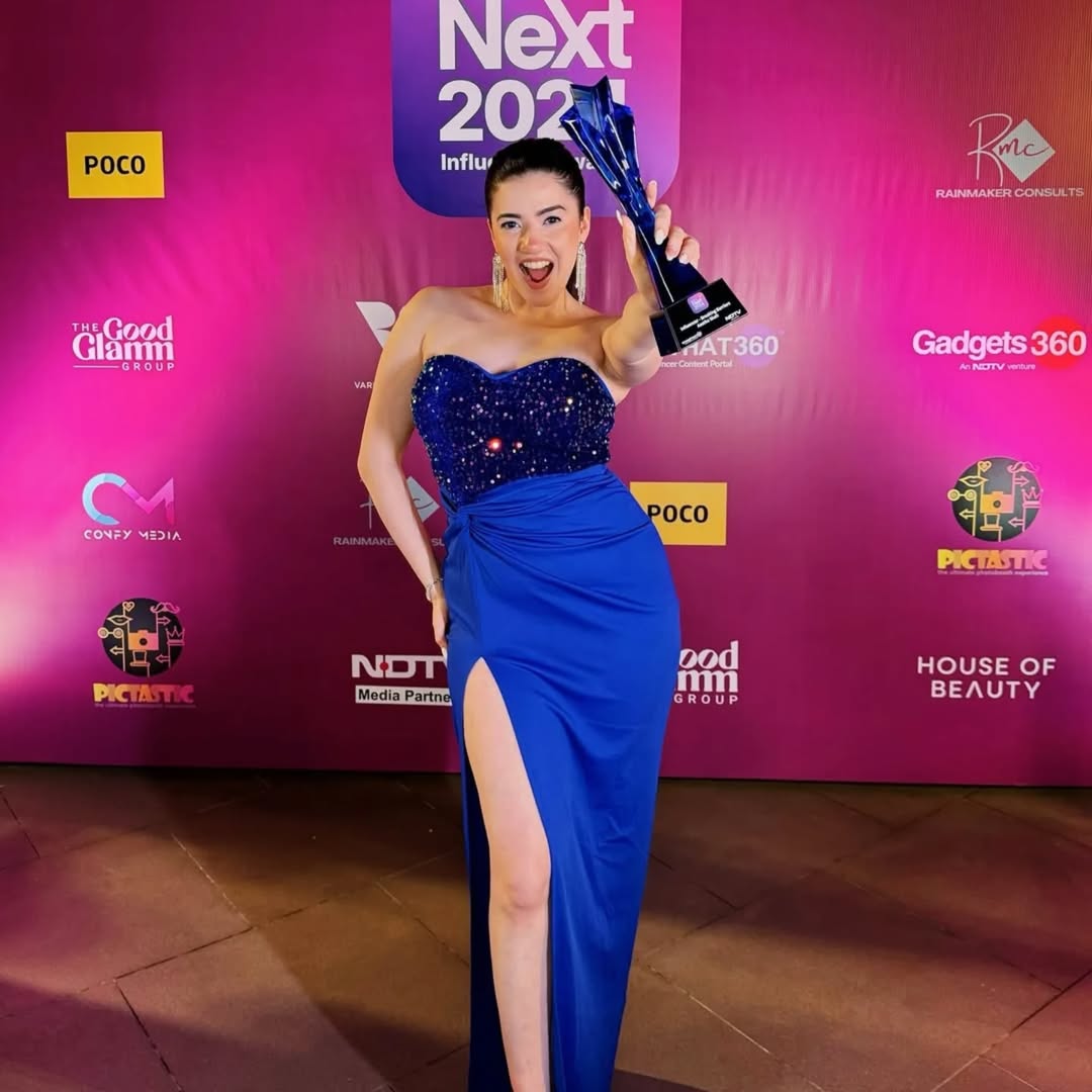Aastha Shah Shines in Statement Blue Gown at WhosNext 2024