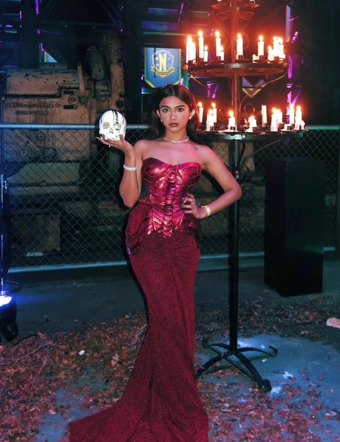 Apoorva Mukhija's strapless outfit features a sculpted bodice that adds a couture-inspired touch to the look.