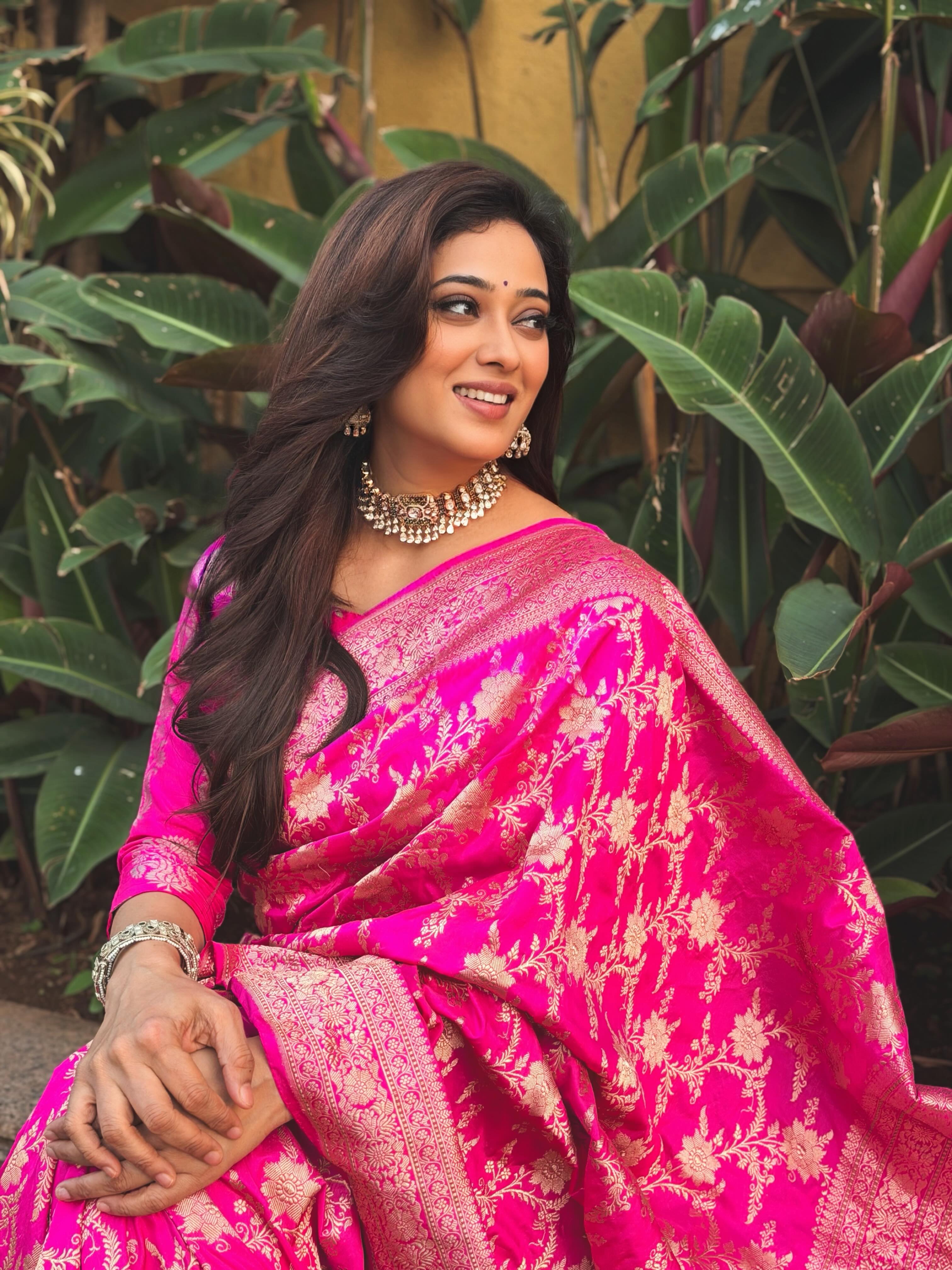 Shweta Tiwari embraces the power of bright hues in a striking saree that instantly commands attention.