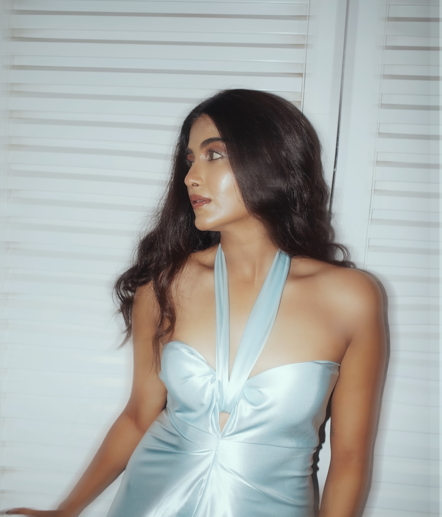 Nimrit Kaur Ahluwalia lets the fluid silhouette take centre stage, creating a look that's both delicate and striking.