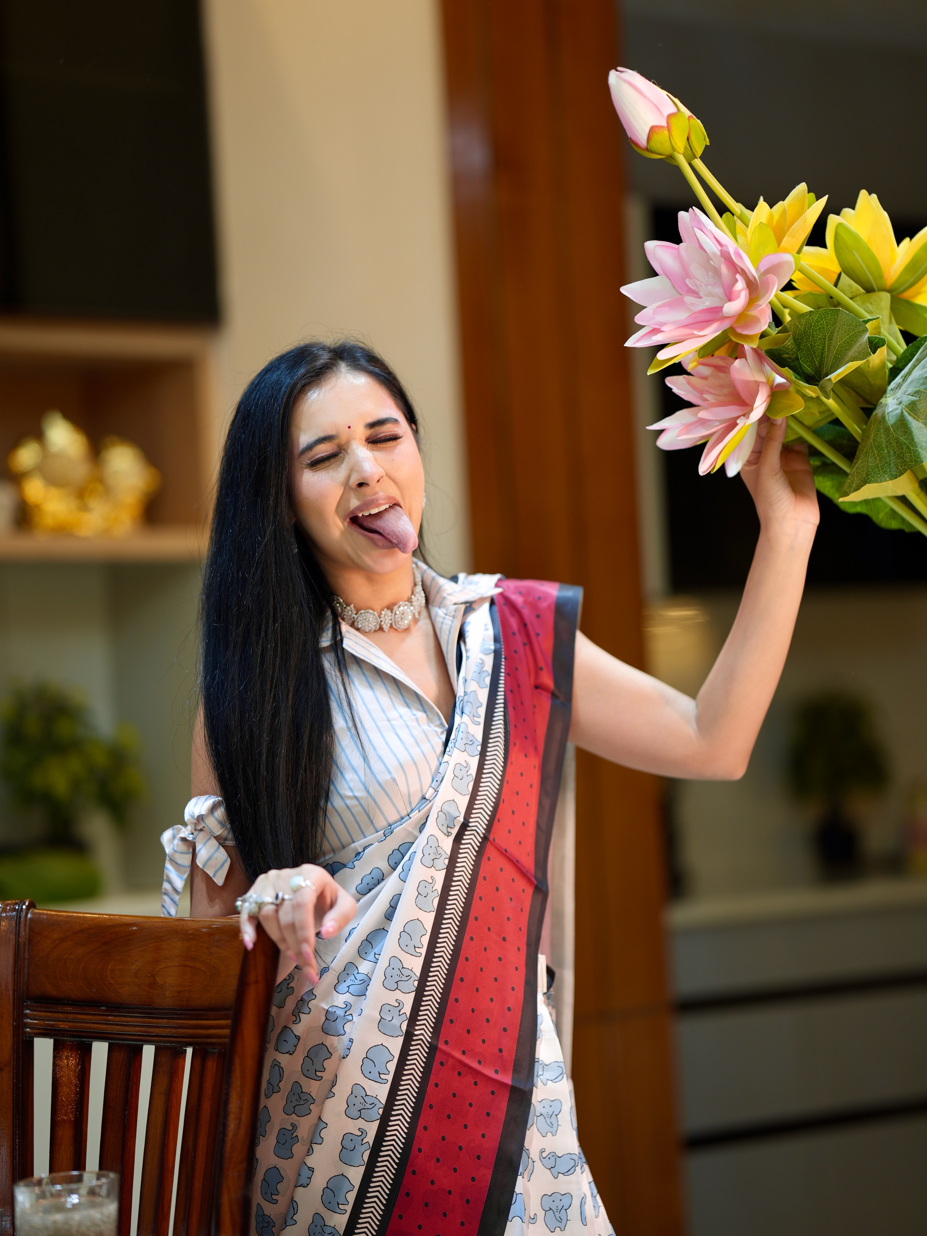 Tanya Mittal proves that a well-crafted saree never goes out of style.