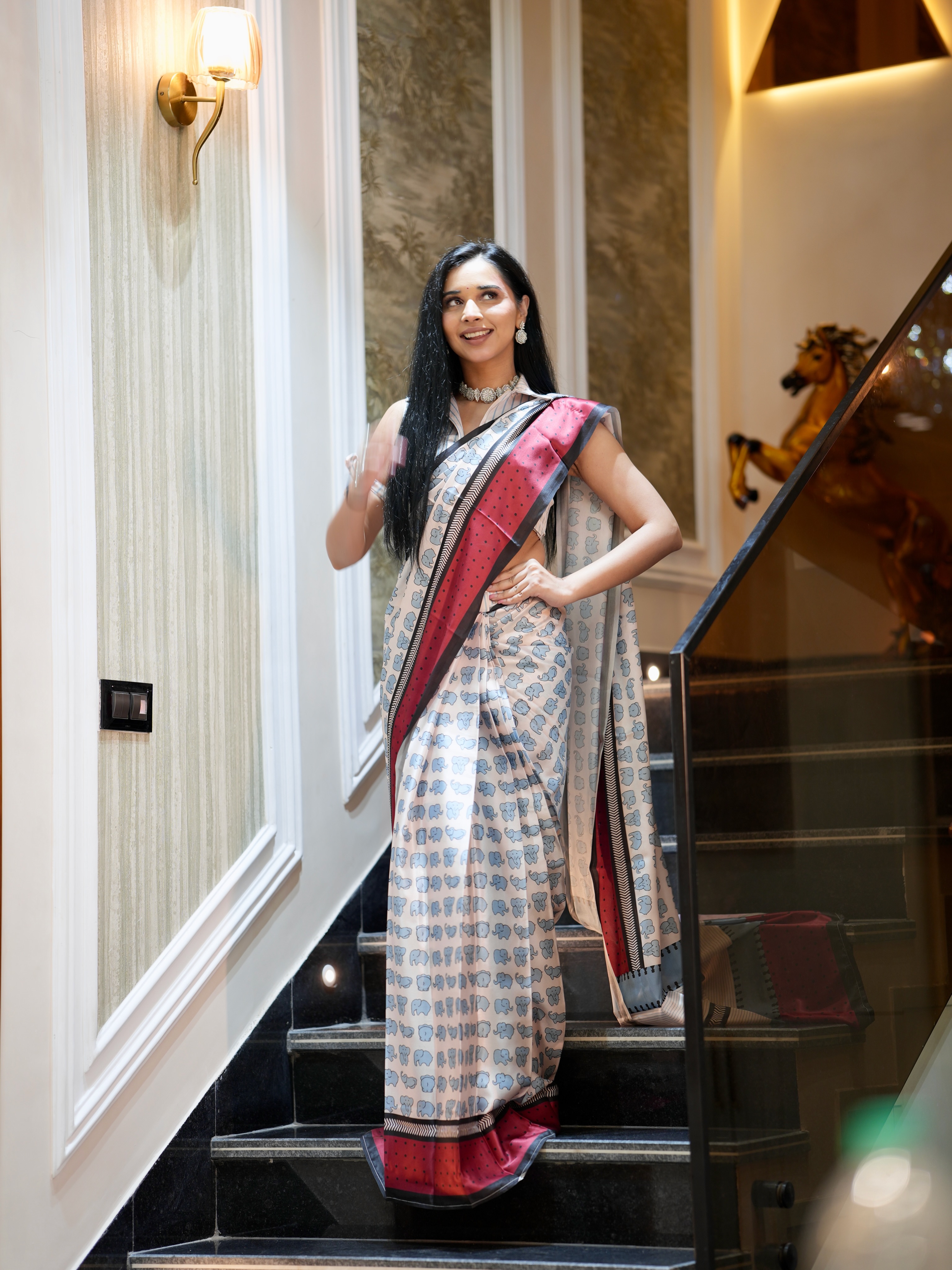 Tanya Mittal carries the look with confidence, making every detail stand out beautifully.