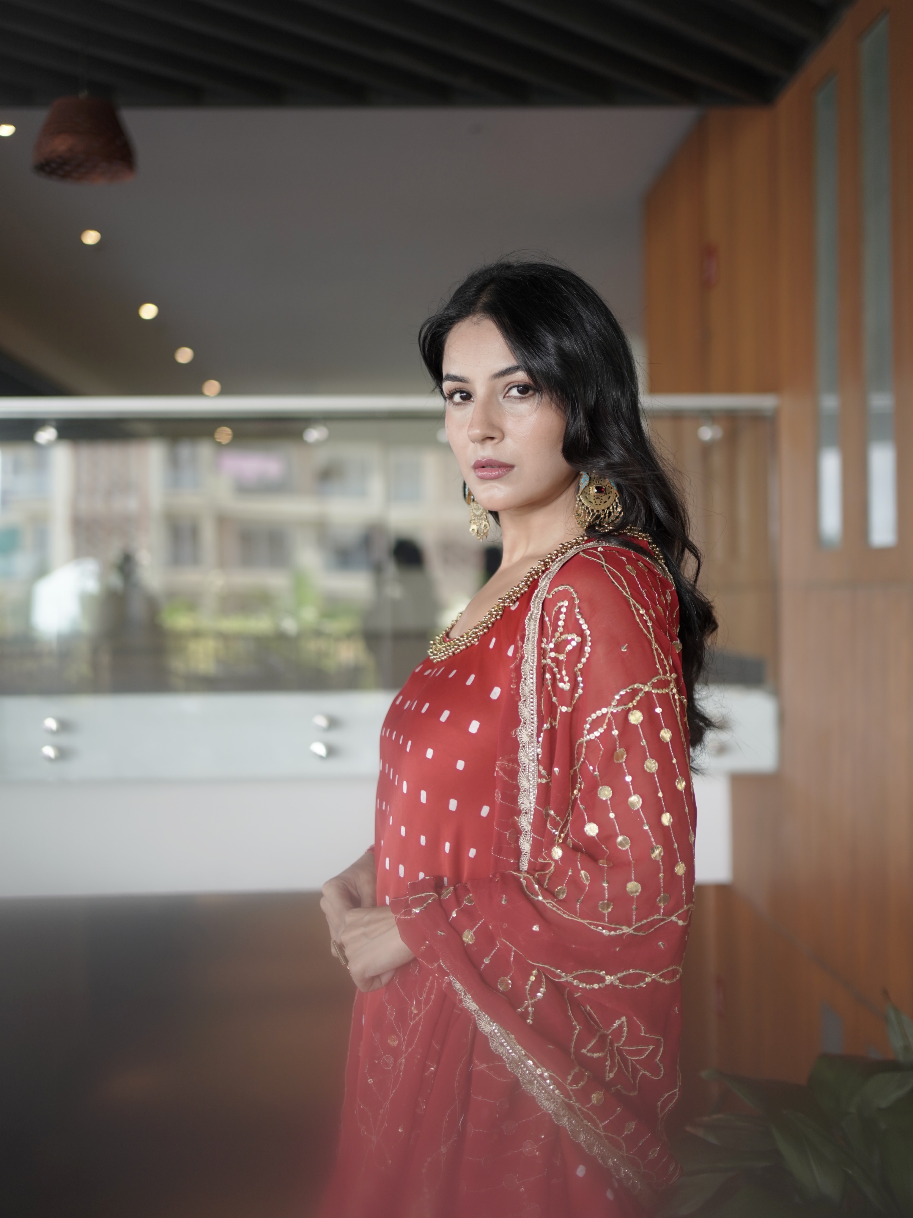 Shehnaaz Gill Serves Royal Desi Glam In This Striking Red Look