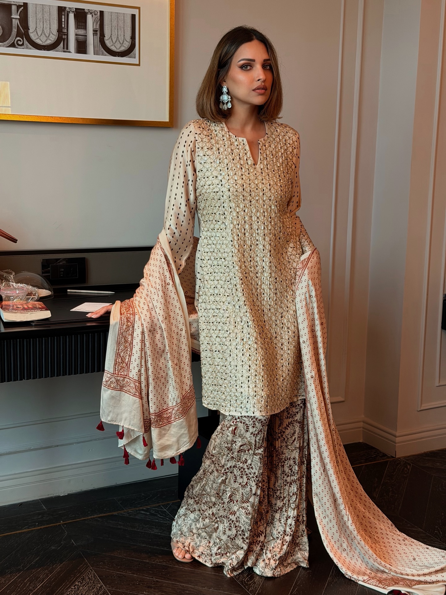 Himanshi Khurana Keeps It Chic In Ivory