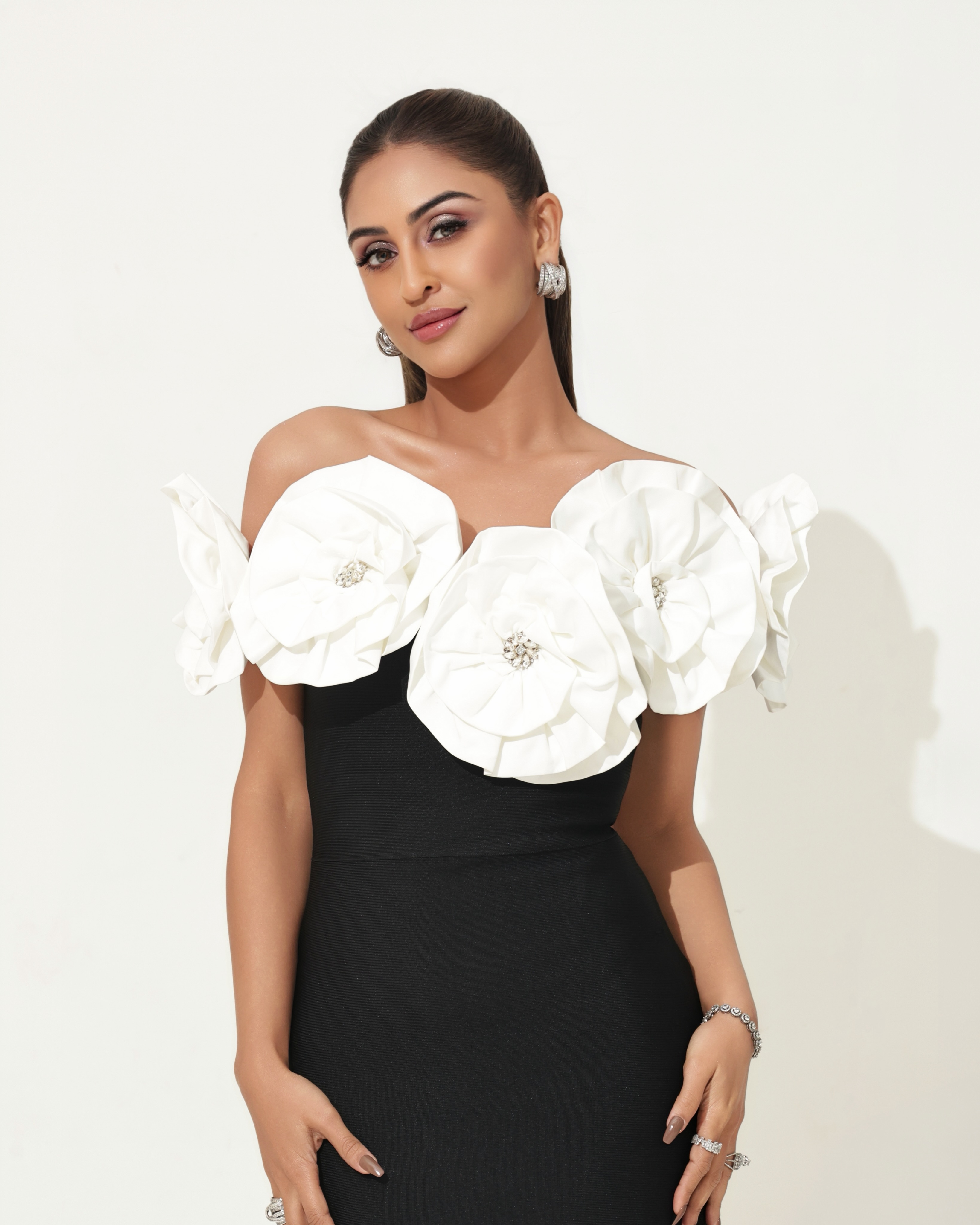 Krystle D'Souza proves that statement embellishments can transform a classic silhouette into a runway-worthy fashion moment.