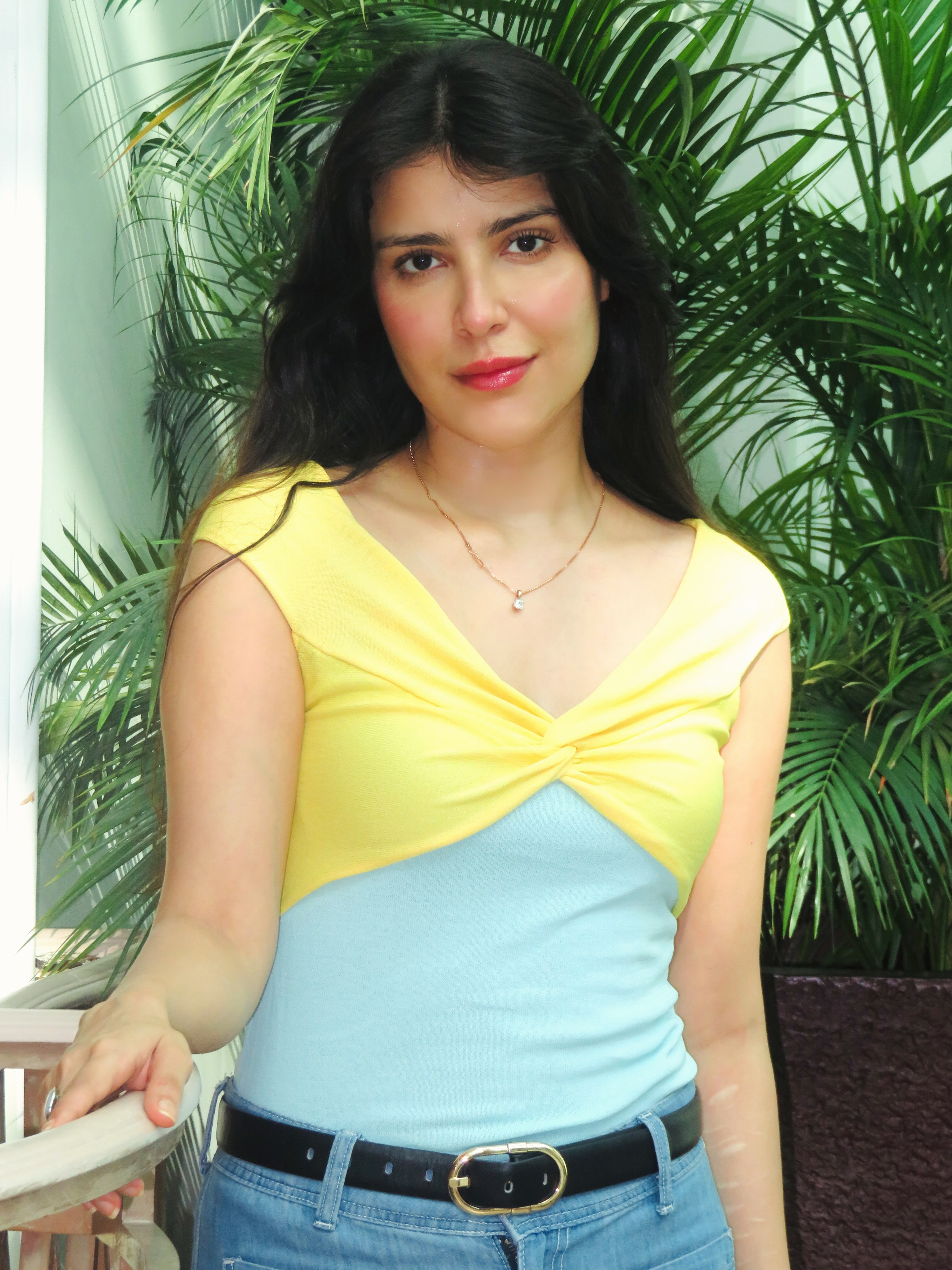 Khanzaadi Nails Casual Chic In A Colour-Block Denim Look