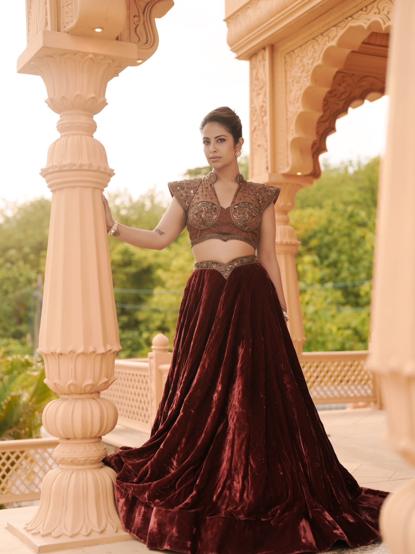 Avika Gor Channels Royal Elegance In A Velvet Lehenga