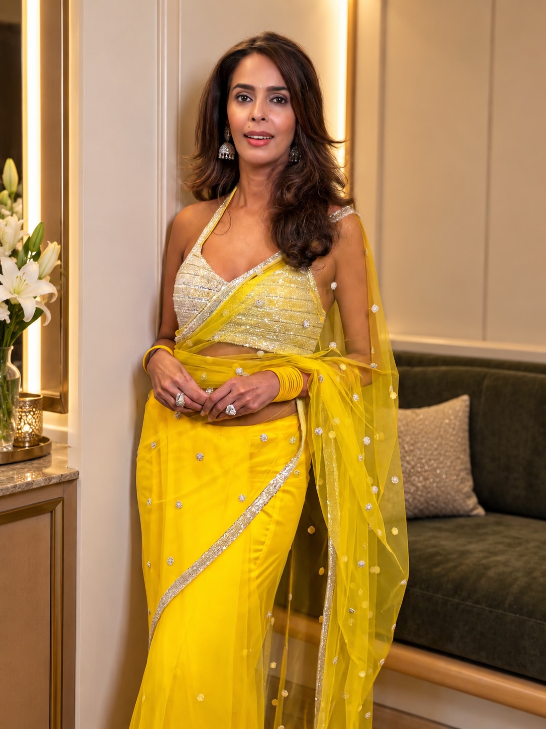 Mallika Sherawat Sets Social Media Ablaze with Ethnic Glam