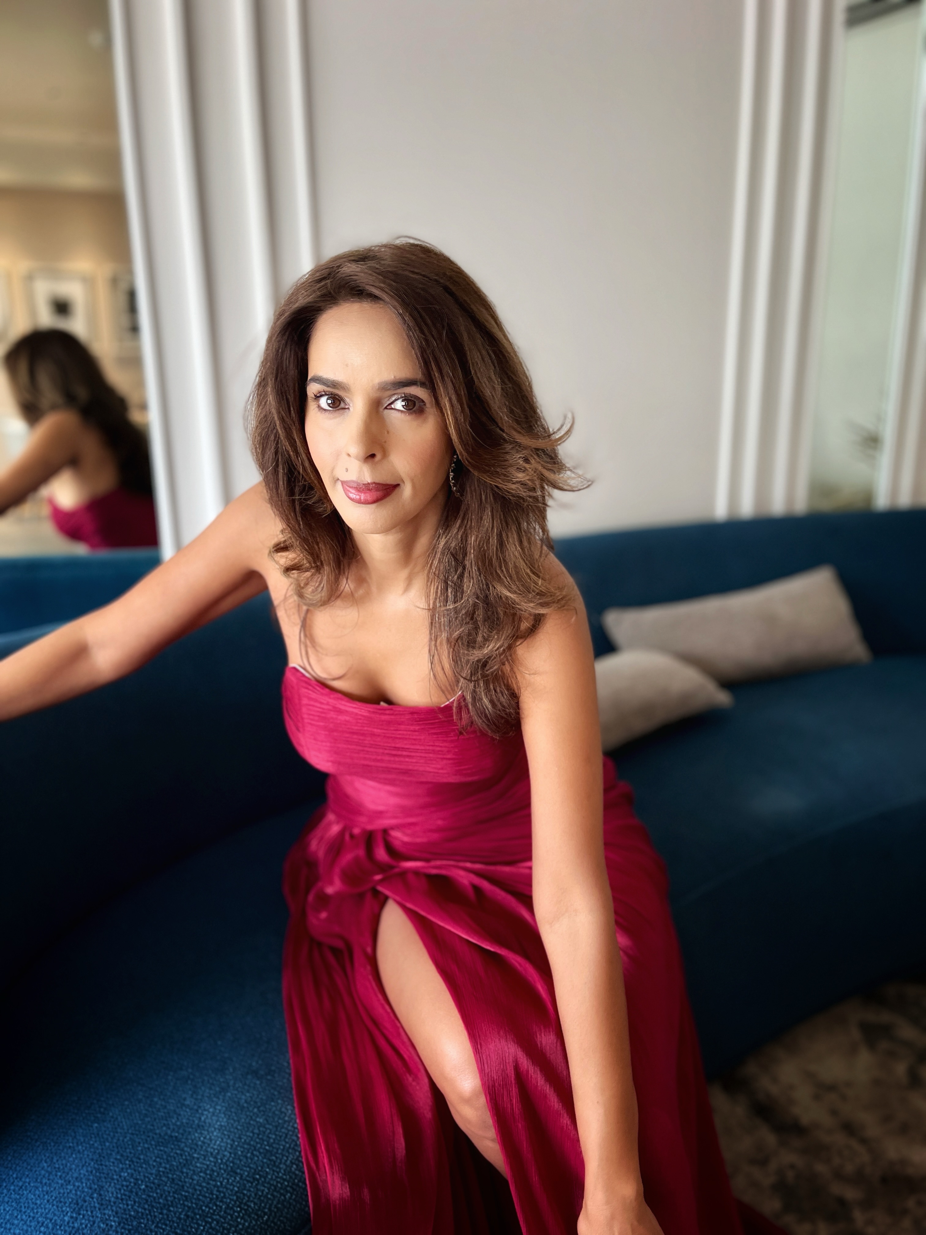 Mallika Sherawat steals the spotlight in a vibrant strapless pink gown that brings together elegance and drama with ease.
