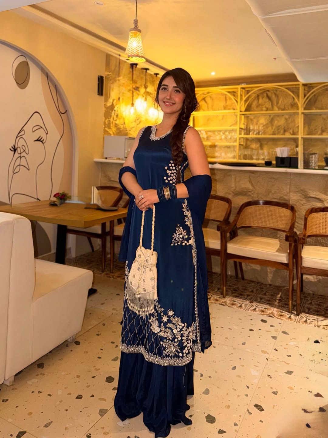 Ashnoor Kaur keeps the glam refined with subtle tones and a polished, minimal finish.