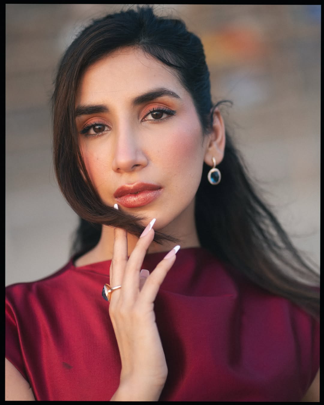 Parul Gulati stands out in a rich red ensemble, delivering a bold and eye-catching fashion moment by the sea.