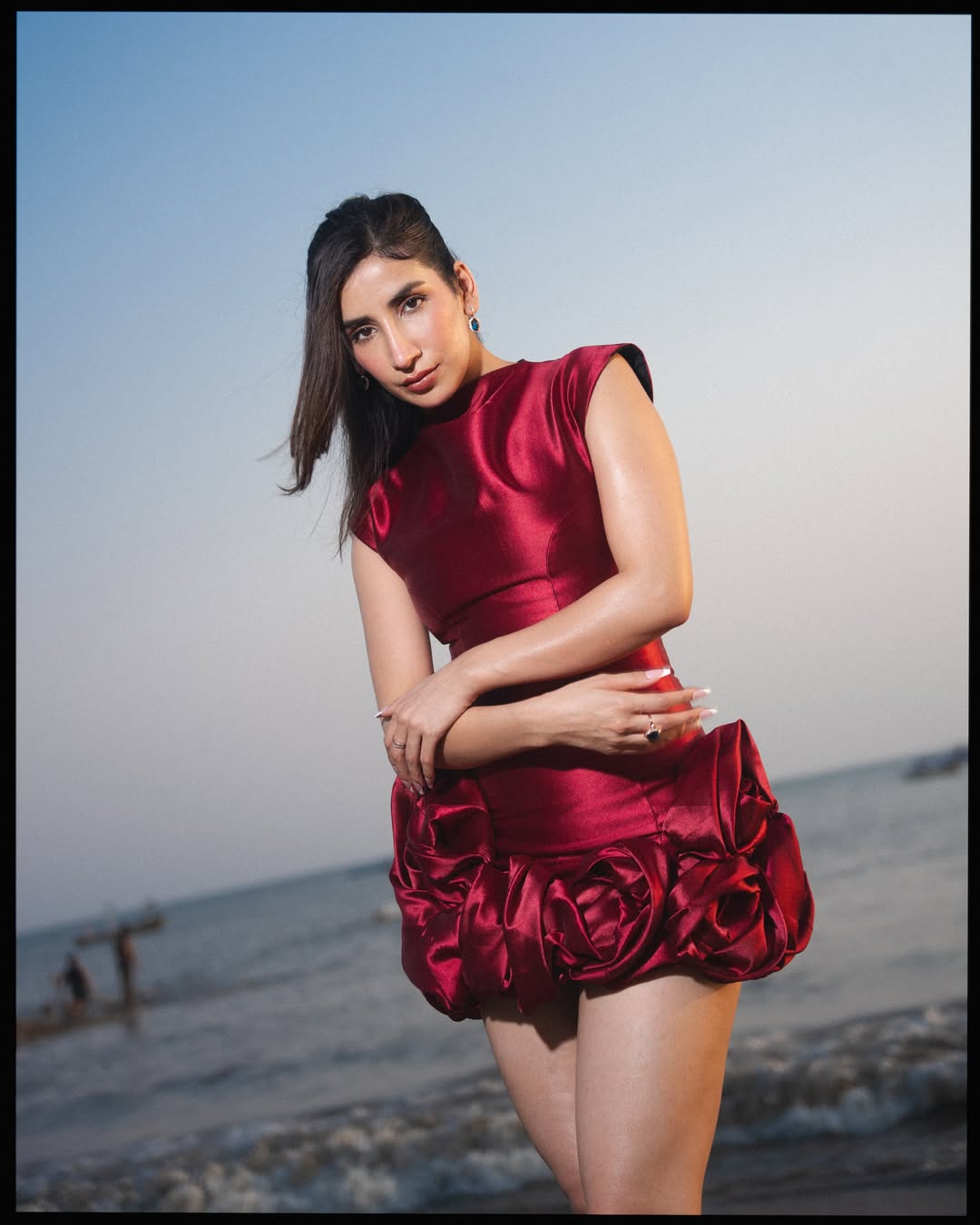 Parul Gulati&rsquo;s dress features voluminous, floral-inspired textures, adding depth and a couture-like finish.