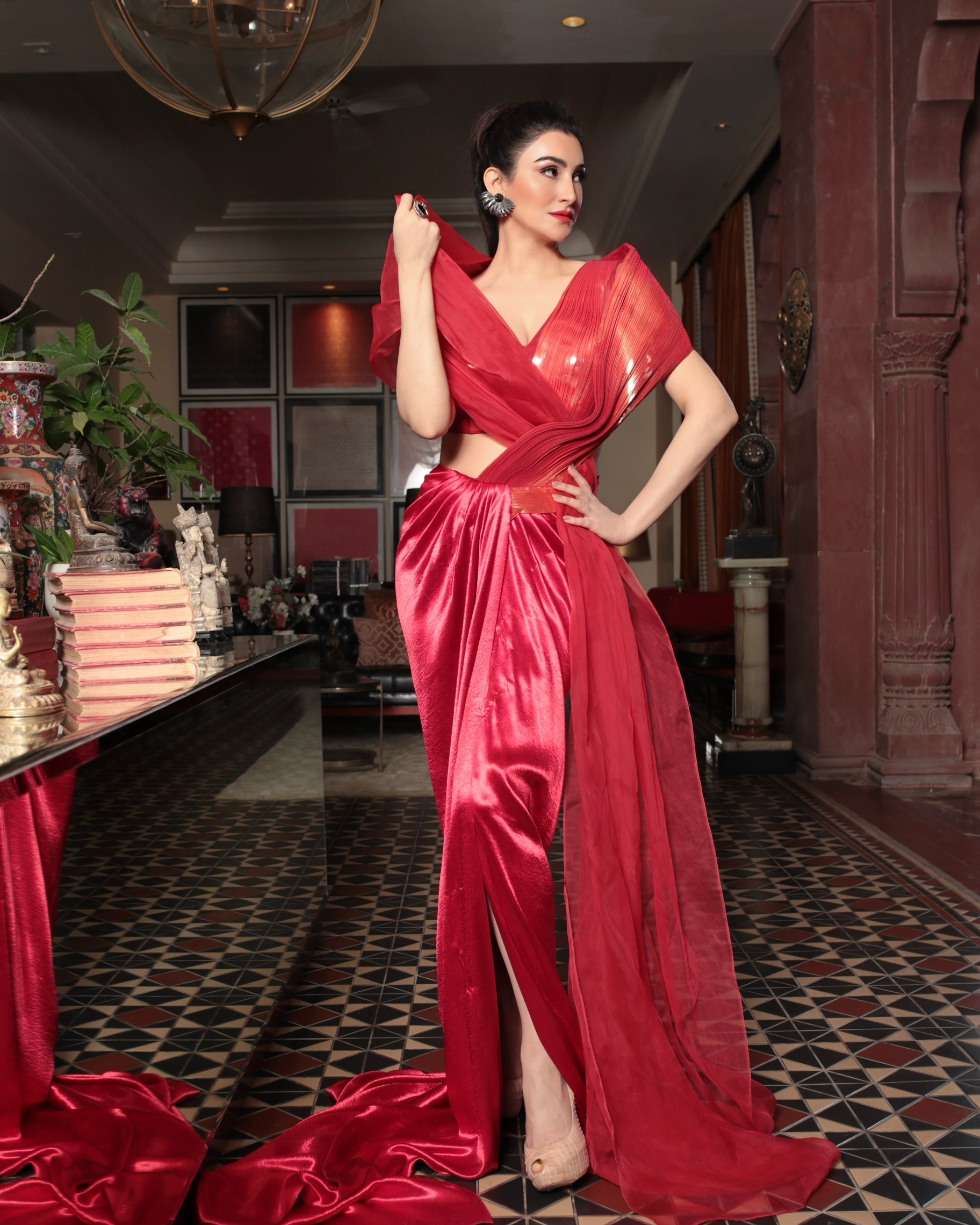Shalini Passi proves that bold hues and architectural drapes are the perfect recipe for a show-stopping fashion moment.