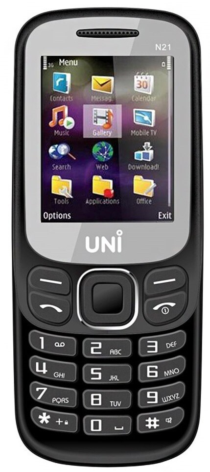 Buy Uni N21 Dual SIM Feature Phone Black, 64 MB online